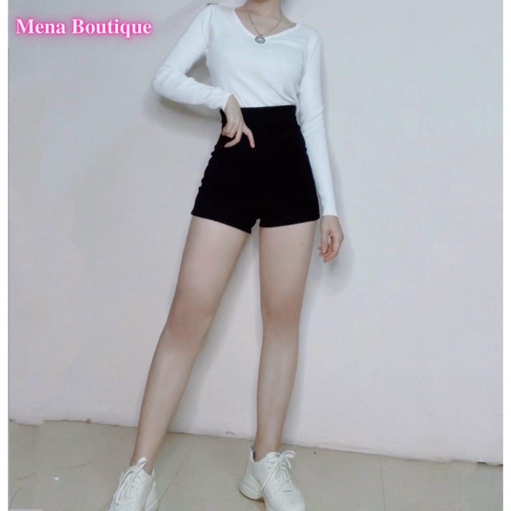 Quần Đùi Nữ Mặc Nhà MENA Boutique Dáng Legging Ôm Body Chất Liệu Umi Hàn Mặc Đi Chơi | BigBuy360 - bigbuy360.vn