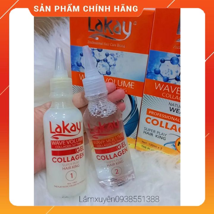 DUNG DỊCH UỐN DẬP LAKAY WAVE VOLUME COLLAGEN 130*2ML  uốn thơm ít mùi hôi , giúp tóc sáng bóng và khoẻ mạnh.