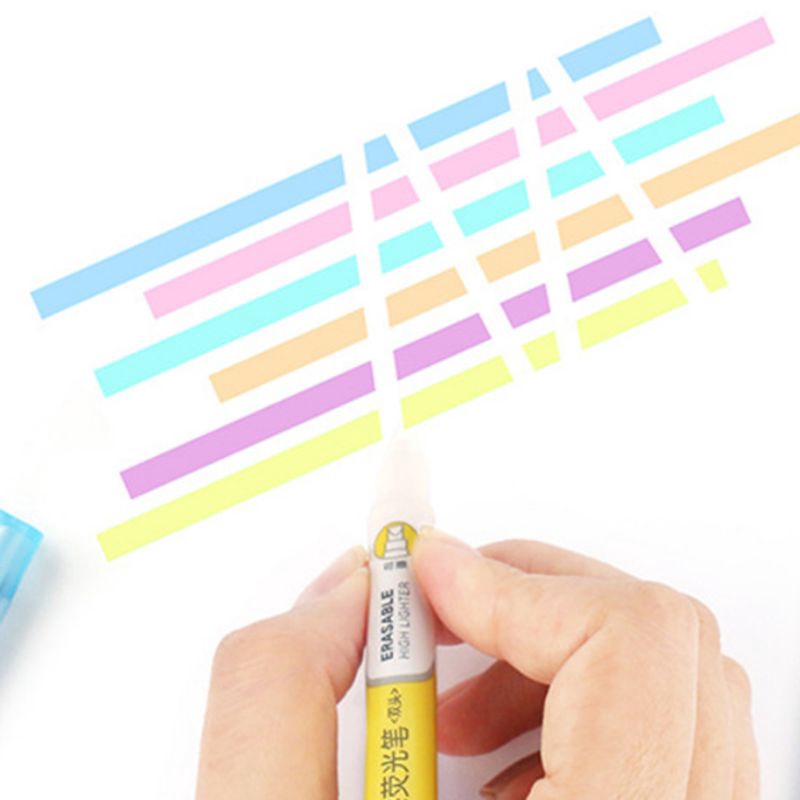 T07 6pcs Double Head Erasable Highlighter Pen Marker Pastel Liquid Chalk Fluorescent Drawing Stationery