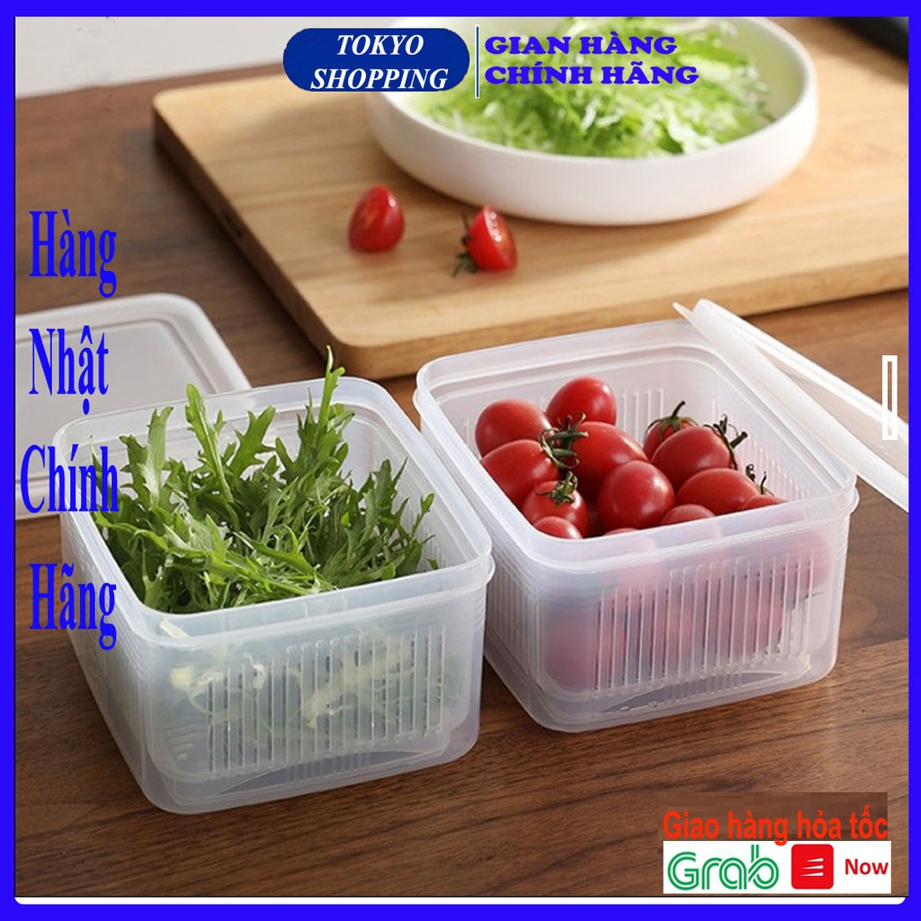 Hộp đựng thực phẩm 2 lớp 500ml, 600ml,1.1L Nakaya Nhật Bản