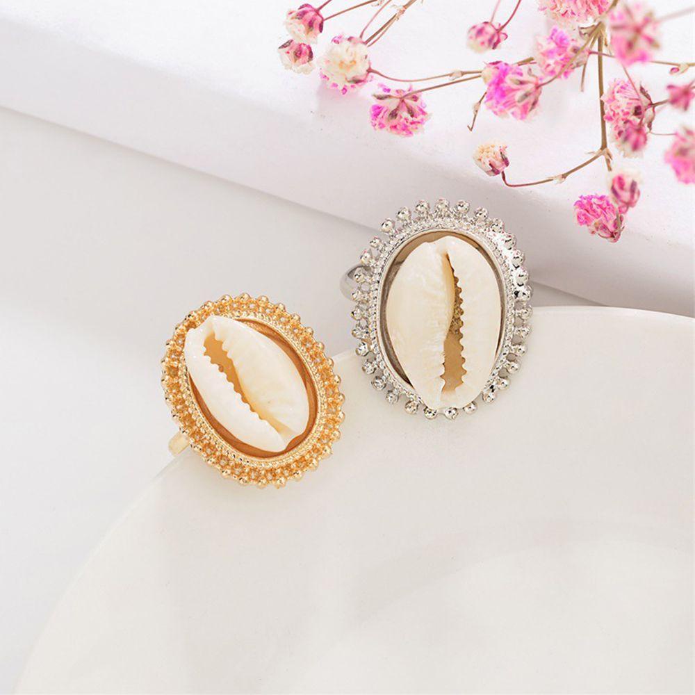 Nhẫn Nữ Đính Vỏ Sò Thời Trang
