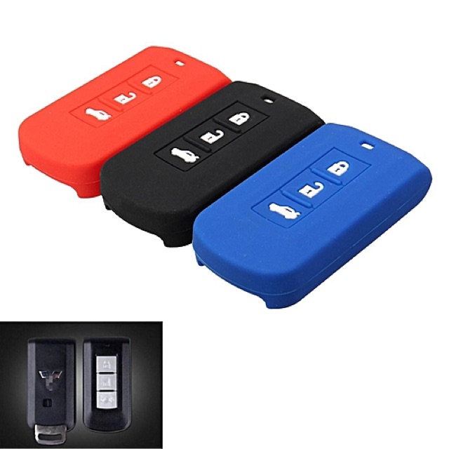 Bao silicone bảo vệ chìa khoá thông minh  smart key  Mitsubishi pejaro  outlander lancer  3 nút