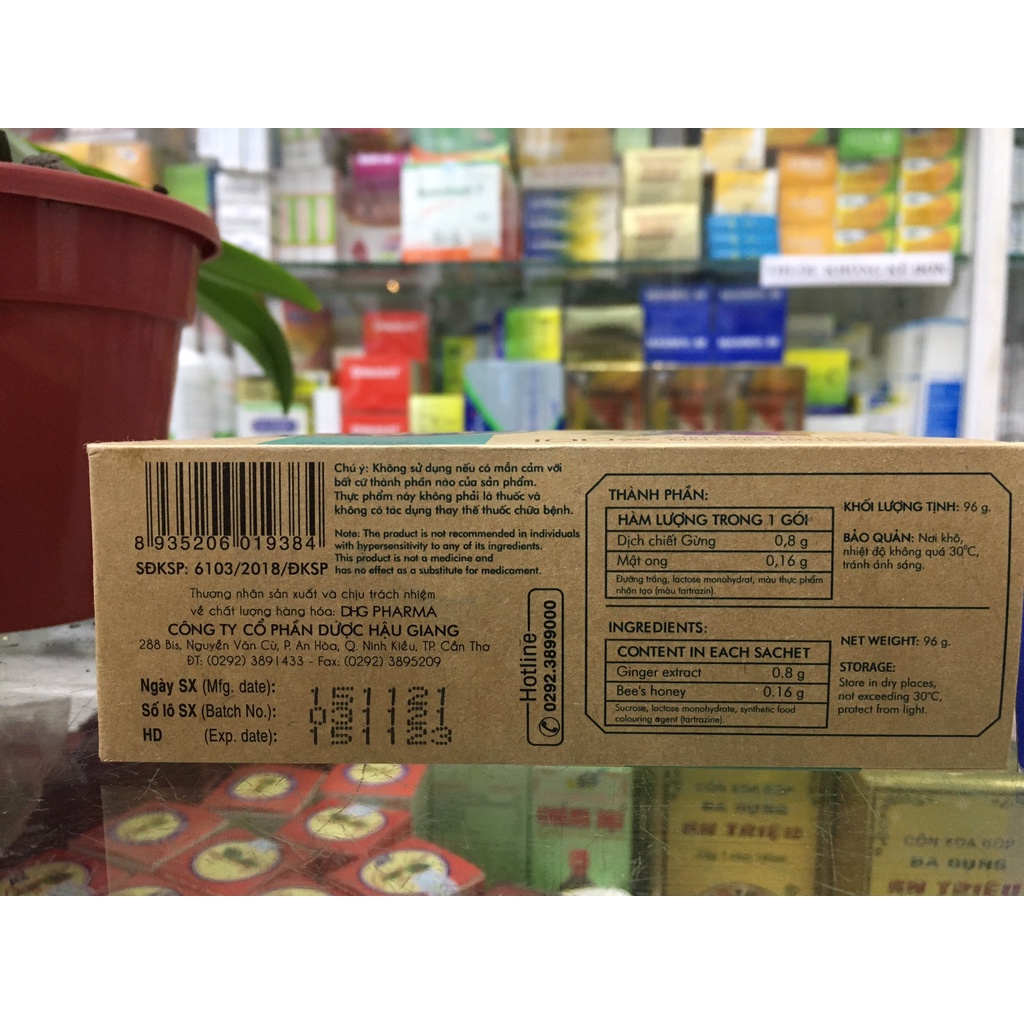 ✅ [Chính Hãng] Trà Gừng Mật Ong DHG Pharma gừng tươi nguyên chất mật ong thiên nhiên.