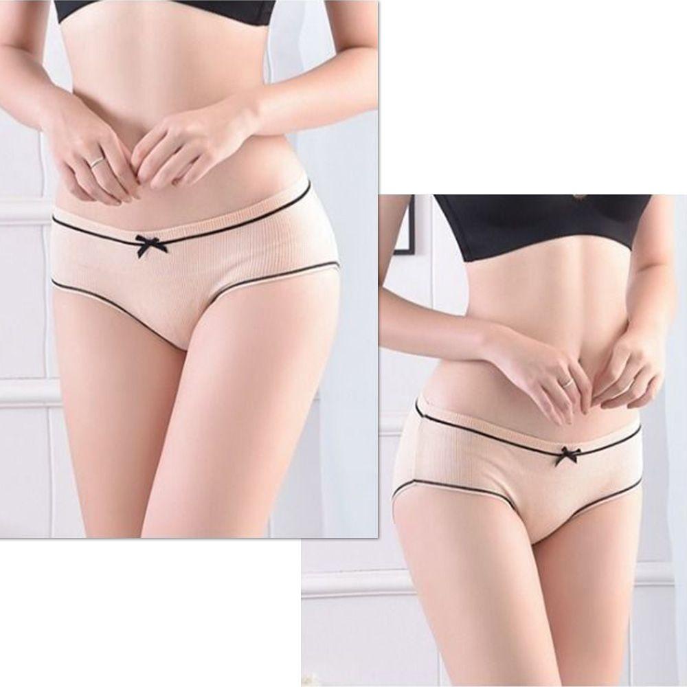 1 Quần Lót Lưng Vừa Không Đường May Thoáng Khí Thời Trang Cho Nữ