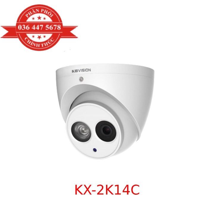 Camera Dome HDCVI hồng ngoại 4.0 Megapixel KBVISION KX-2K14C - Hàng Chính hãng
