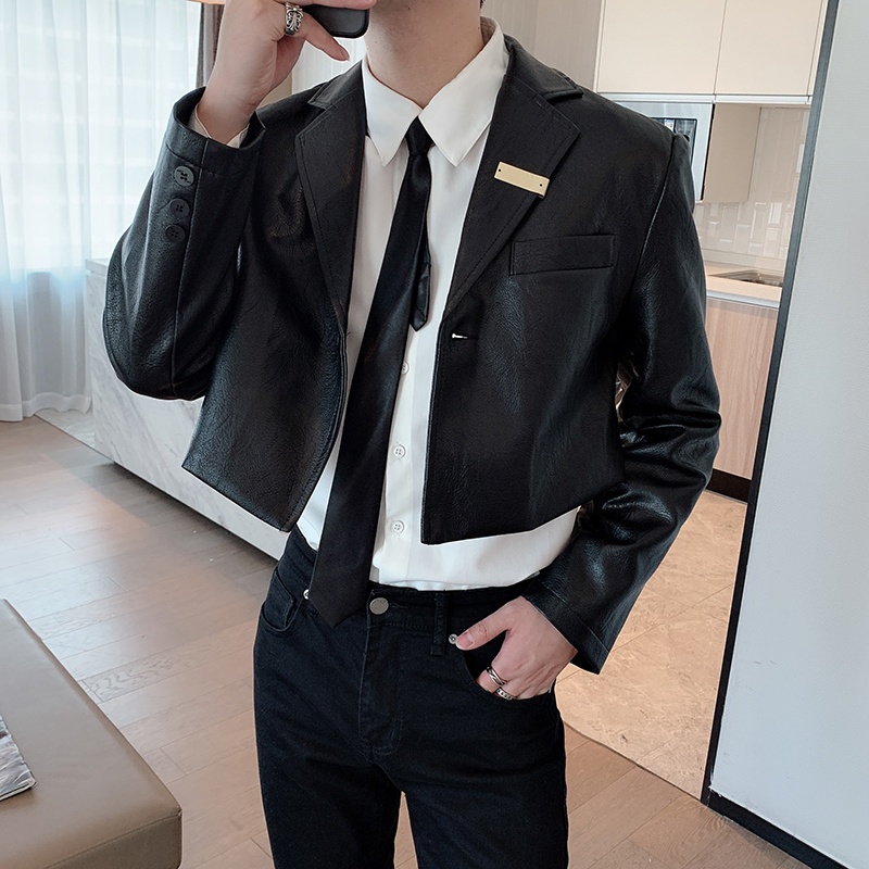 Áo khoác da siêu mỏng phong cách G-Dragon thời trang đường phố cá tính cho nam