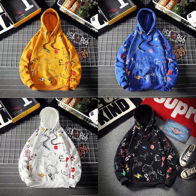 Áo hoodie nỉ bông hoạ tiết cute unisex H5 | BigBuy360 - bigbuy360.vn