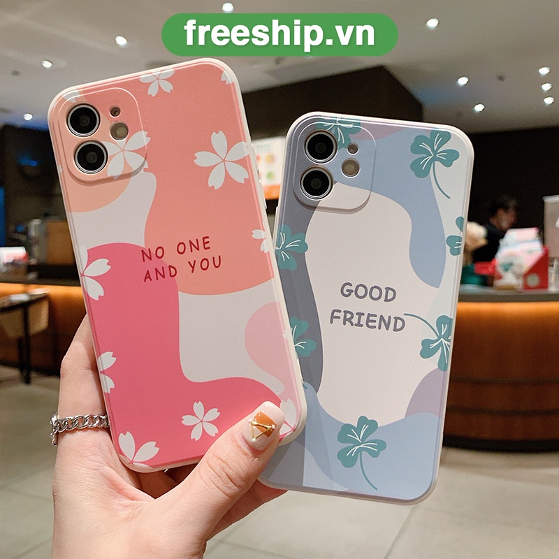 Ốp điện thoại iphone gắn kết tình bạn Good Friend viền vuông ốp iphone bảo vệ camera 14/xr/7/8/se2020/xsmax/13pro/14plus