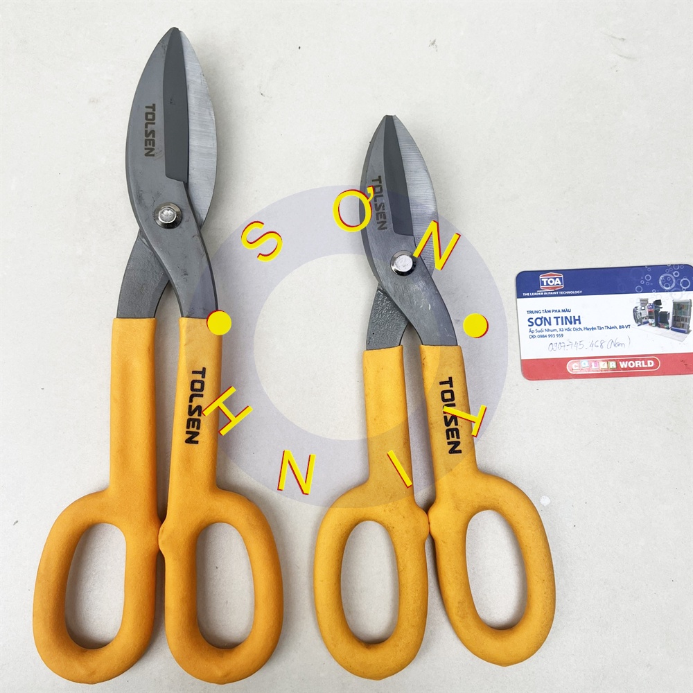 Kéo cắt tôn Tolsen 250mm 30036 300mm 30037chất liệu thép không gỉ, tay cầm bằng nhựa chống trơn trượt, chống va đập