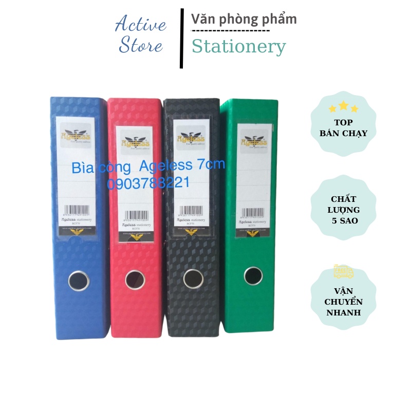 Bìa Còng Ageless F4-7cm 3 màu Xanh lá, Đỏ , Đen thích hợp cho văn phòng