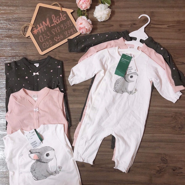 Set 3 body HM thỏ trắng
