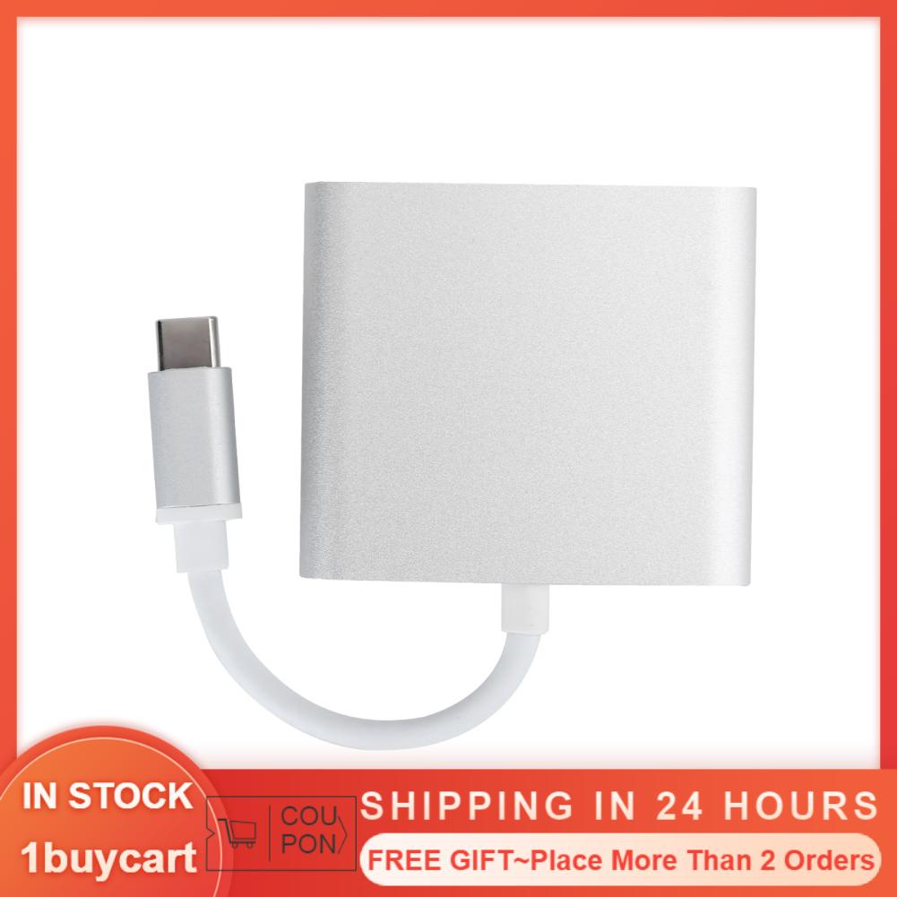 1buycart USB 3.1‑C Hub 3‑in‑1 Type C 3.1 to USB‑C 4K 3.0 Adapter HDMI Cable for OS X