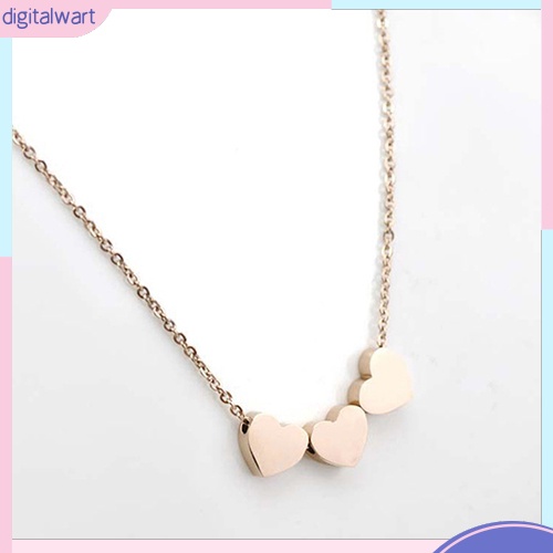 Dây chuyền hợp kim mặt 3 trái tim nhỏ xinh xắn dễ thương dành cho nữ