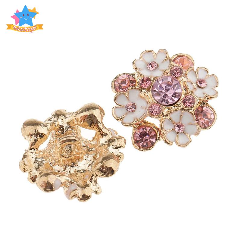 Set 5 Nút Pha Lê Hình Bông Hoa 23mm Dùng Trang Trí / Làm Đồ Thủ Công DIY