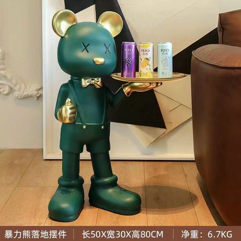 Bearbrick, Gấu bê khay decor, Kệ để đồ hình gấu trang trí phòng khách sang trọng