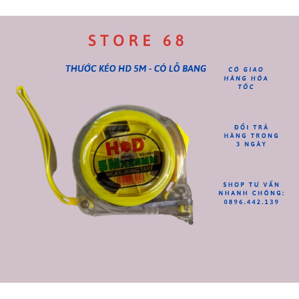 Thước Kéo 5m 7.5m Số To, Có Lỗ Bang