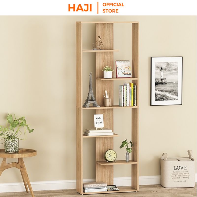 Kệ sách gỗ để sàn chắc chắn chống đổ kiểu dáng hiện đại thương hiệu HAJI A216