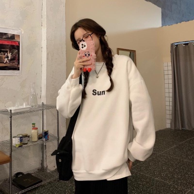 【ZHELIHANGFEI】Áo Thun Tay Dài Form Rộng Họa Tiết In Dễ Phối Đồ