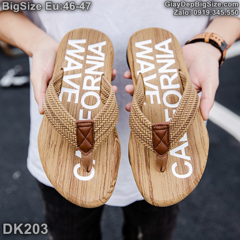 Dép kẹp xỏ ngón, dép tông lào cỡ lớn (Eu: 46-47) cho nam cao to chân ú bè. Big size men's flip-flops - DK203