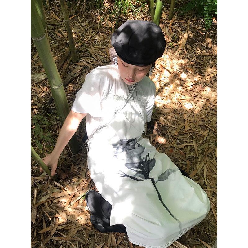 Đầm Hai Dây Dáng Dài In Họa Tiết Mực Hàng Mới Thời Trang Mùa Hè 2022 Dành Cho Bạn Nữ