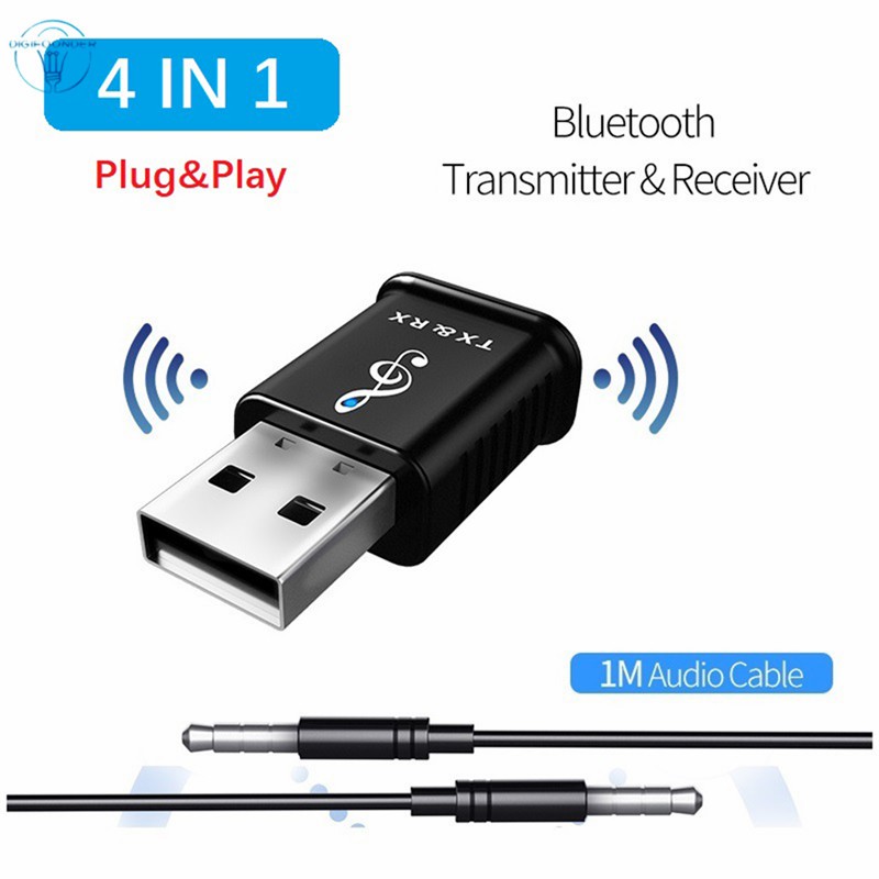 DG USB Bluetooth 5.0 Transmitter Receiver 2 in 1 Computer TV Speaker Car Wireless Audio Adapter