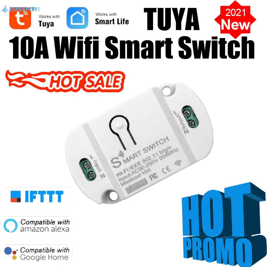 Công Tắc Wifi Thông Minh 10a Tương Thích Với Tuya Alexa Google Home