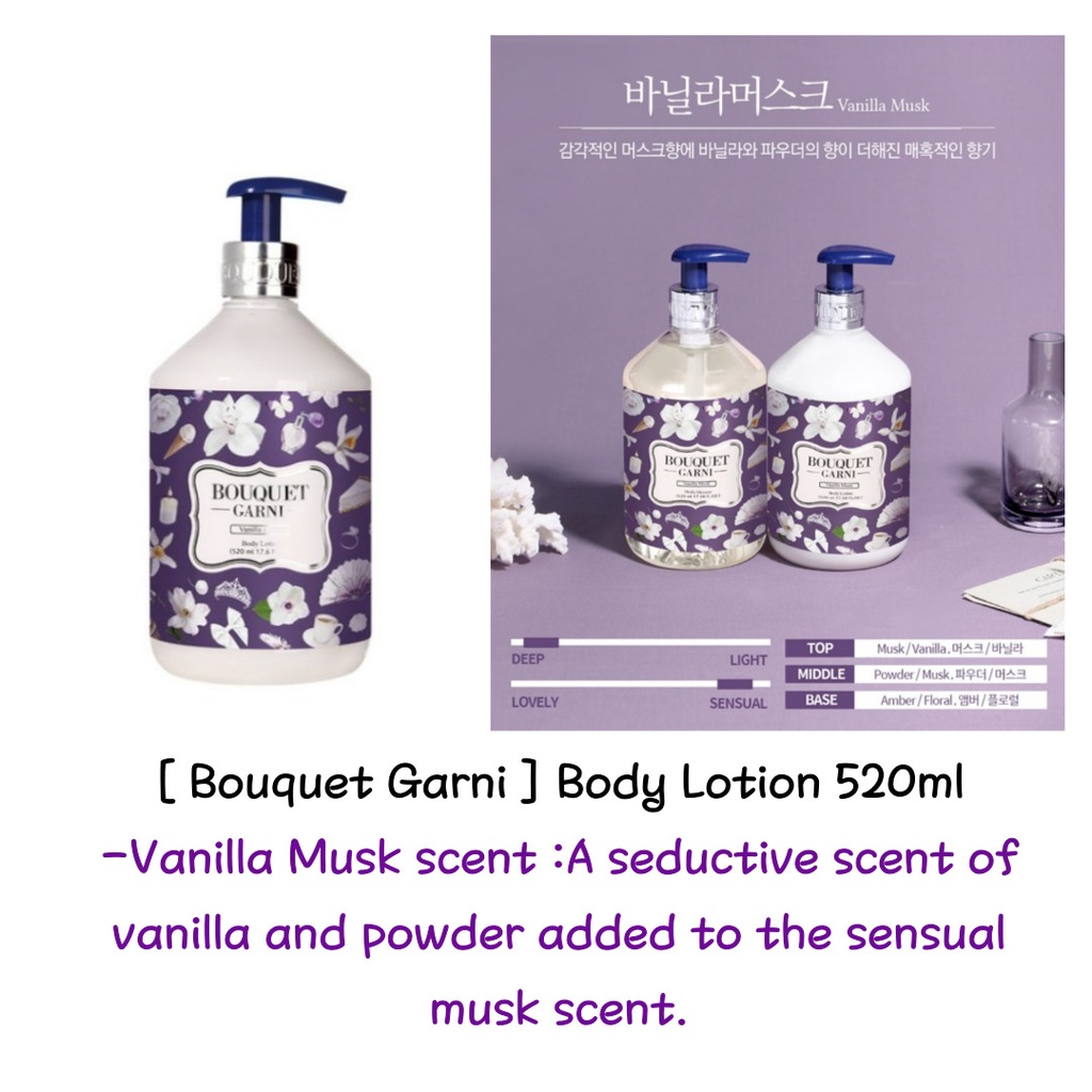 Sữa Dưỡng Thể 520ml / Bột Em Bé / Bột Em Bé / Hoa Anh Đào / Vườn Hoa Hồng / Ylang Ylang / Xà Phòng / Hương Thơm Vanilla Musk