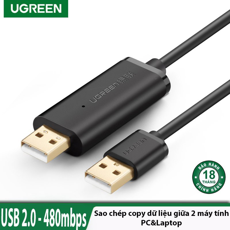 Cáp USB 2.0 Truyền dử liệu 2 máy tính Data Link Ugreen 20226 20233 US166 Cao Cấp Chính hãng