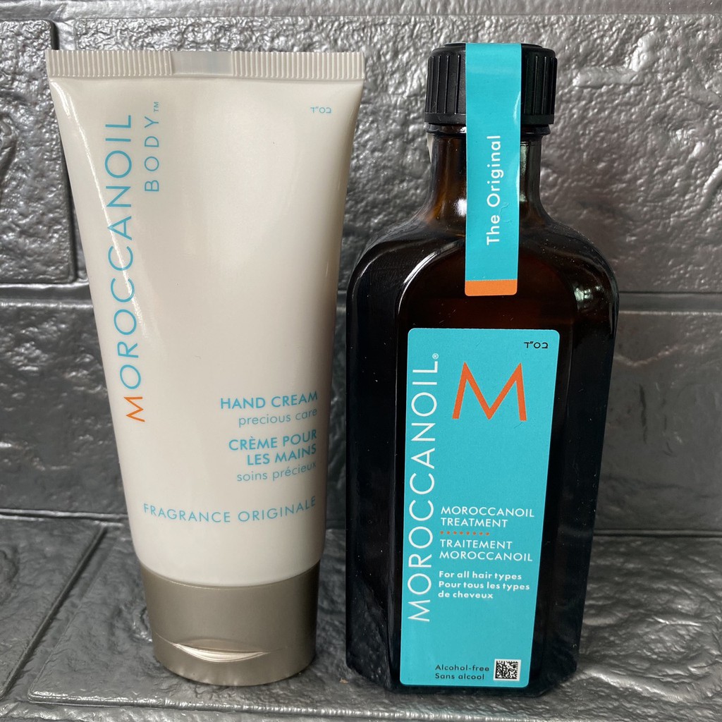 Chính hãng  Combo Tinh dầu Moroccanoil dưỡng tóc 125ml và Kem dưỡng da tay 75ml