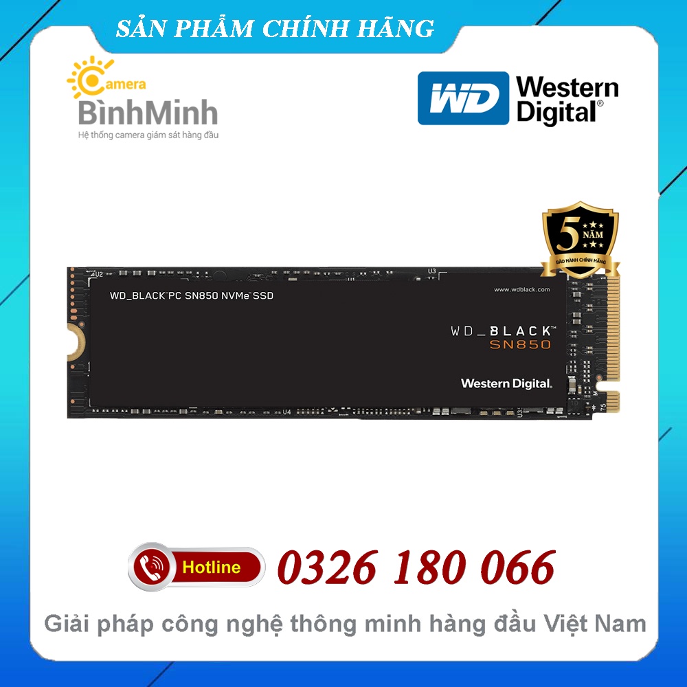 Ổ Cứng SSD WD Black SN850 PCIe Gen4 x4 NVMe M.2 500GB / 1TB (WDS500G1X0E / WDS100T1X0E)