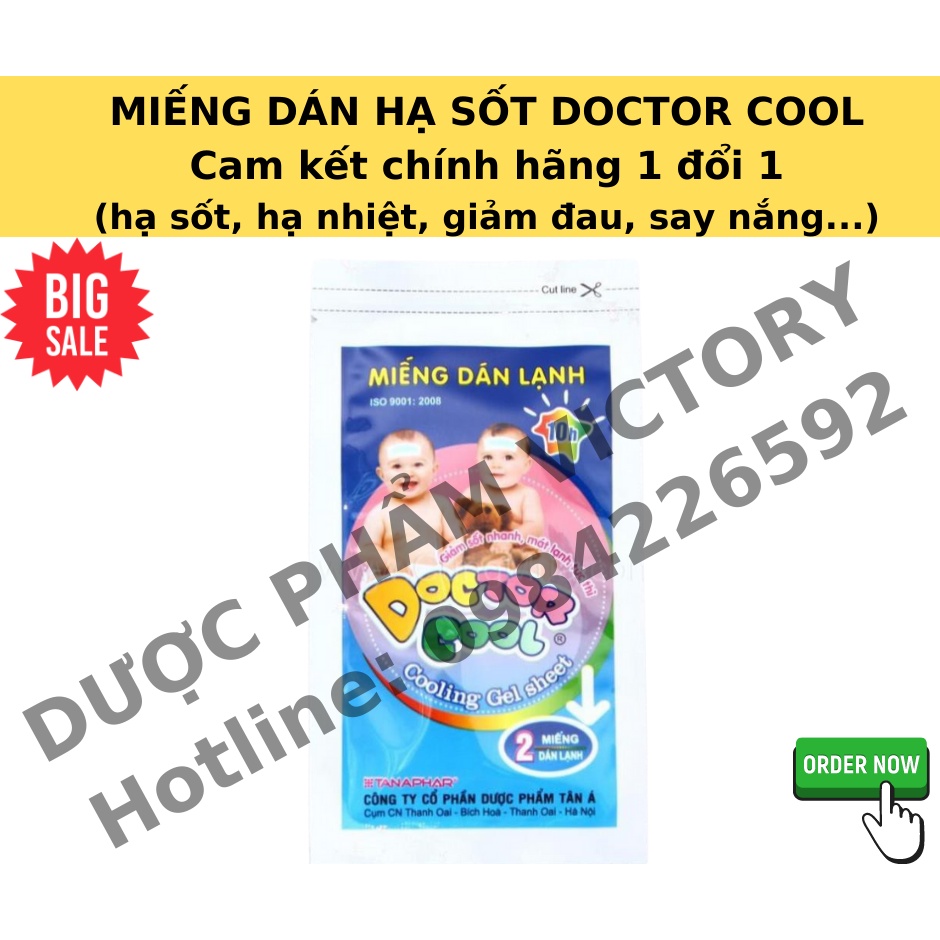 [ship nhanh] Miếng dán hạ sốt Doctor Cool - hộp 6 miếng (cam kết chính hãng 1 đổi 1)