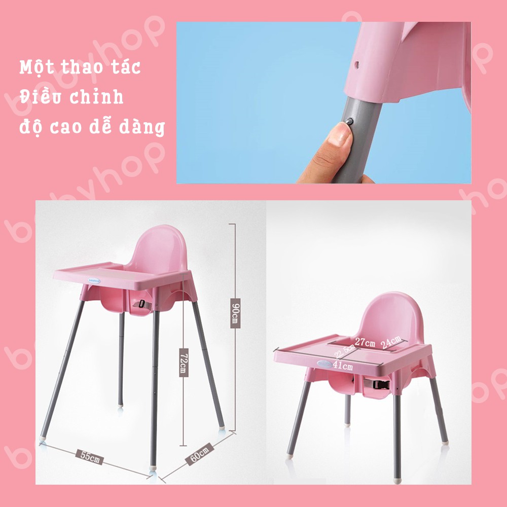 Ghế ăn dặm cho bé Glosby Babyhop kèm mặt bàn,ăn dặm kiểu nhật & BLW, 2 chế độ chân, kèm mặt bàn, cho bé từ 6 tháng