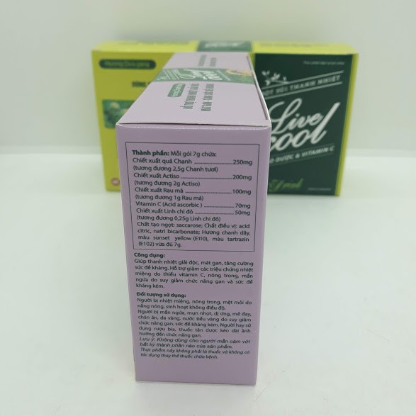 Bột sủi thanh nhiệt Live Cool hương chanh dây hộp 10 gói x 7g
