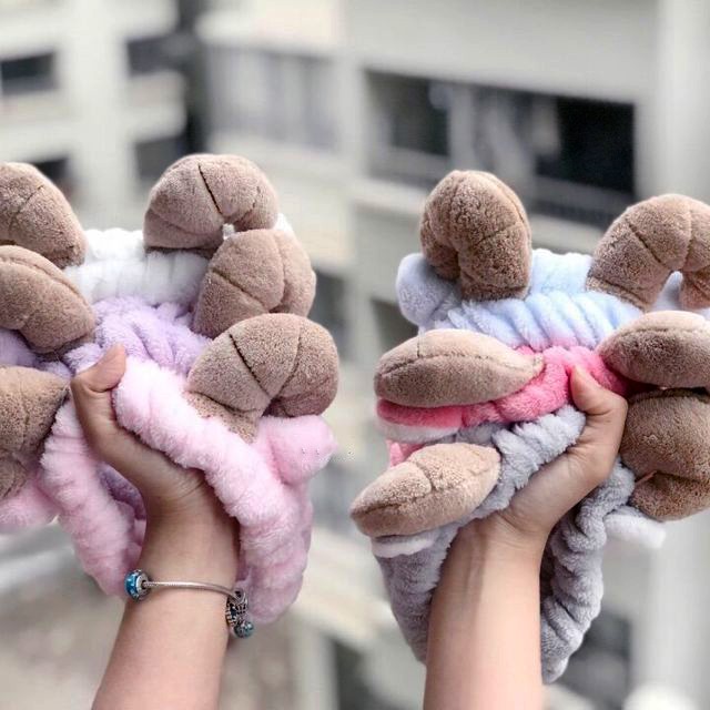 Băng đô turban sừng cừu 3D cài tóc vải bông mềm mại Banana Store