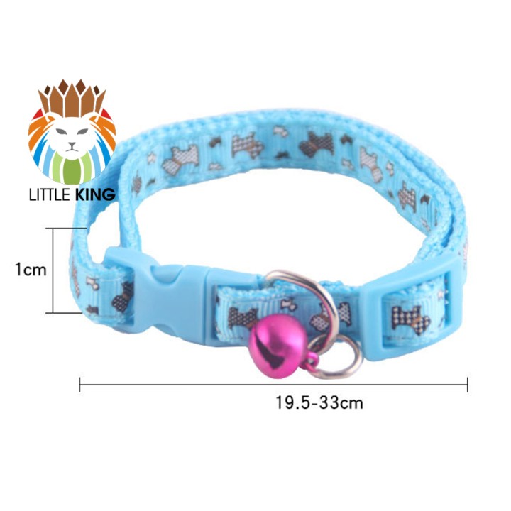 Vòng cổ cho chó mèo có chuông, vòng cổ lục lạc bản 1cm họa tiết bàn chân cho chó mèo Little King pet shop