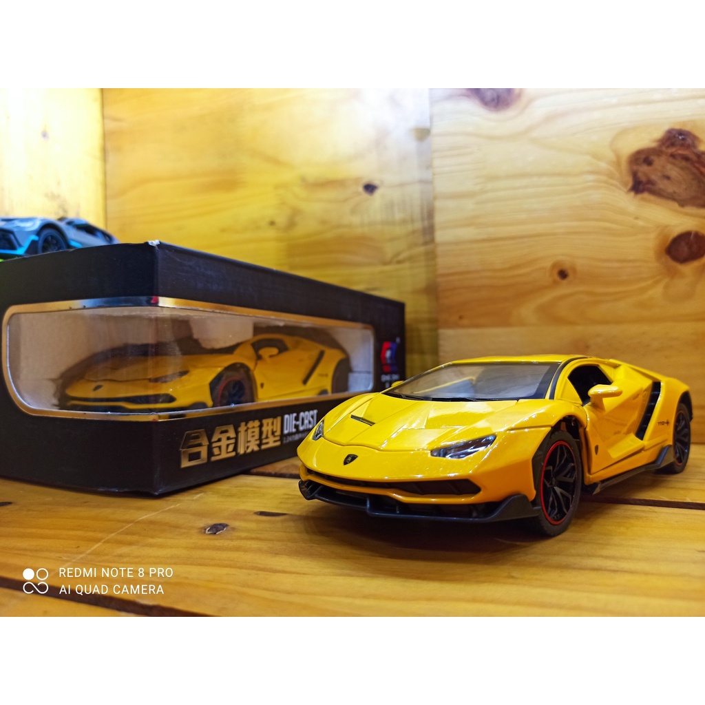 Mô Hình Siêu Xe Lamborghini Aventador LP700-4 1:24 Hãng CheZhi Chất Liệu Hợp Kim, trưng bày có đèn, âm thanh