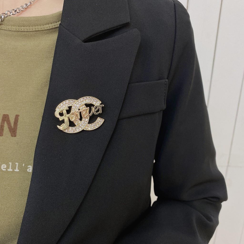 Chanel Trâm Cài Áo Đính Đá Sang Trọng Cho Nữ
