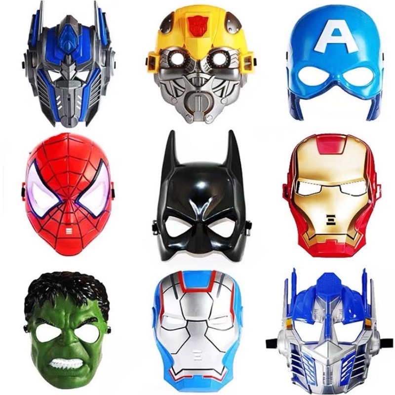 Mặt nạ siêu nhân,siêu anh hùng phát sáng-Người nhện ,Caption,Iron man ... đồ chơi Trung Thu