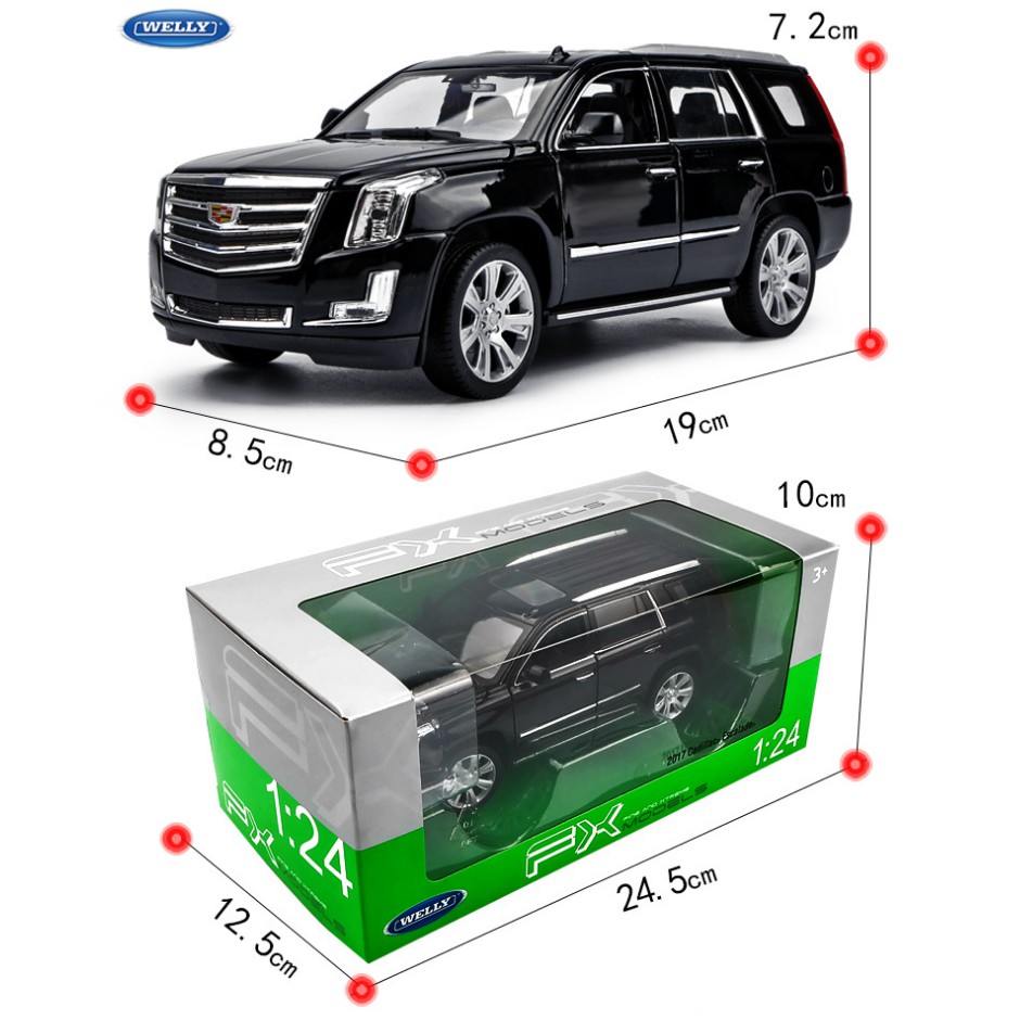 Cadillac 1:24 Welly xe mô hình ô tô bằng kim loại mở các cửa