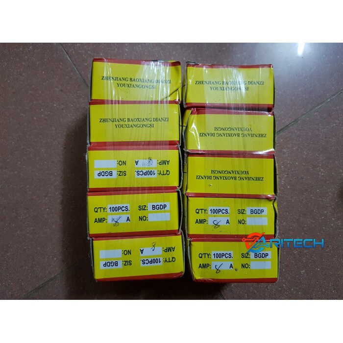 Hộp cầu chì ống thủy tinh 8A 250V 6x30mm F8AL250V(100con)