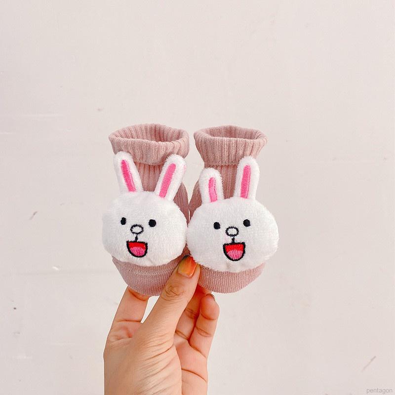 Vớ cotton chống trượt in họa tiết hoạt hình dễ thương cho bé từ 0-24 tháng tuổi