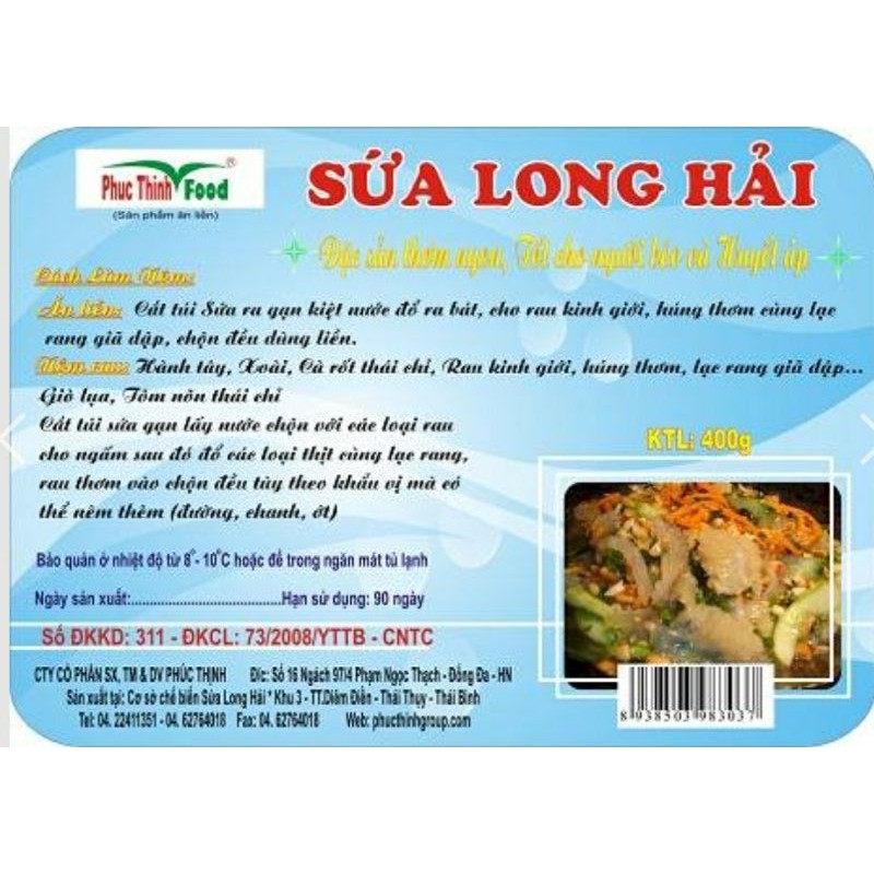 Sứa tươi muối Long Hải 1 kg -sứa  muối vẹt)+CÓ MẮM KHÔ