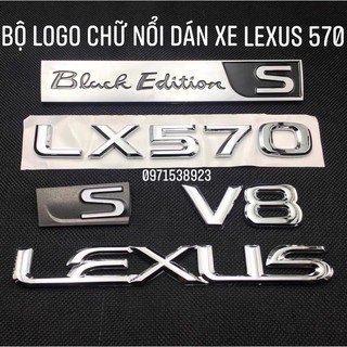 chữ nổi LEXUS LX570 Black Edition S V8 S dán thân xe nhựa mạ crom cao cấp hàng oem xịn