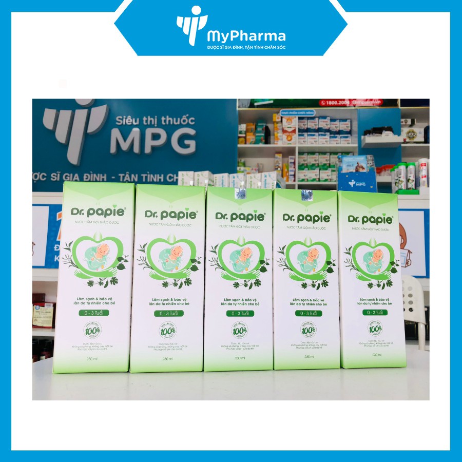 Nước tắm gội thảo dược Dr. Papie - Làm sạch và bảo vệ làn da tự nhiên cho bé
