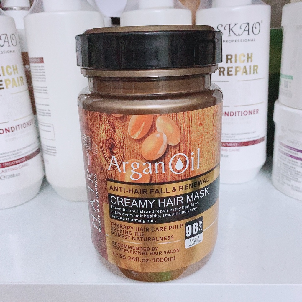 Kem Ủ Tóc ARGAN OIL COLLAGEN 1000ml(kem vàng)