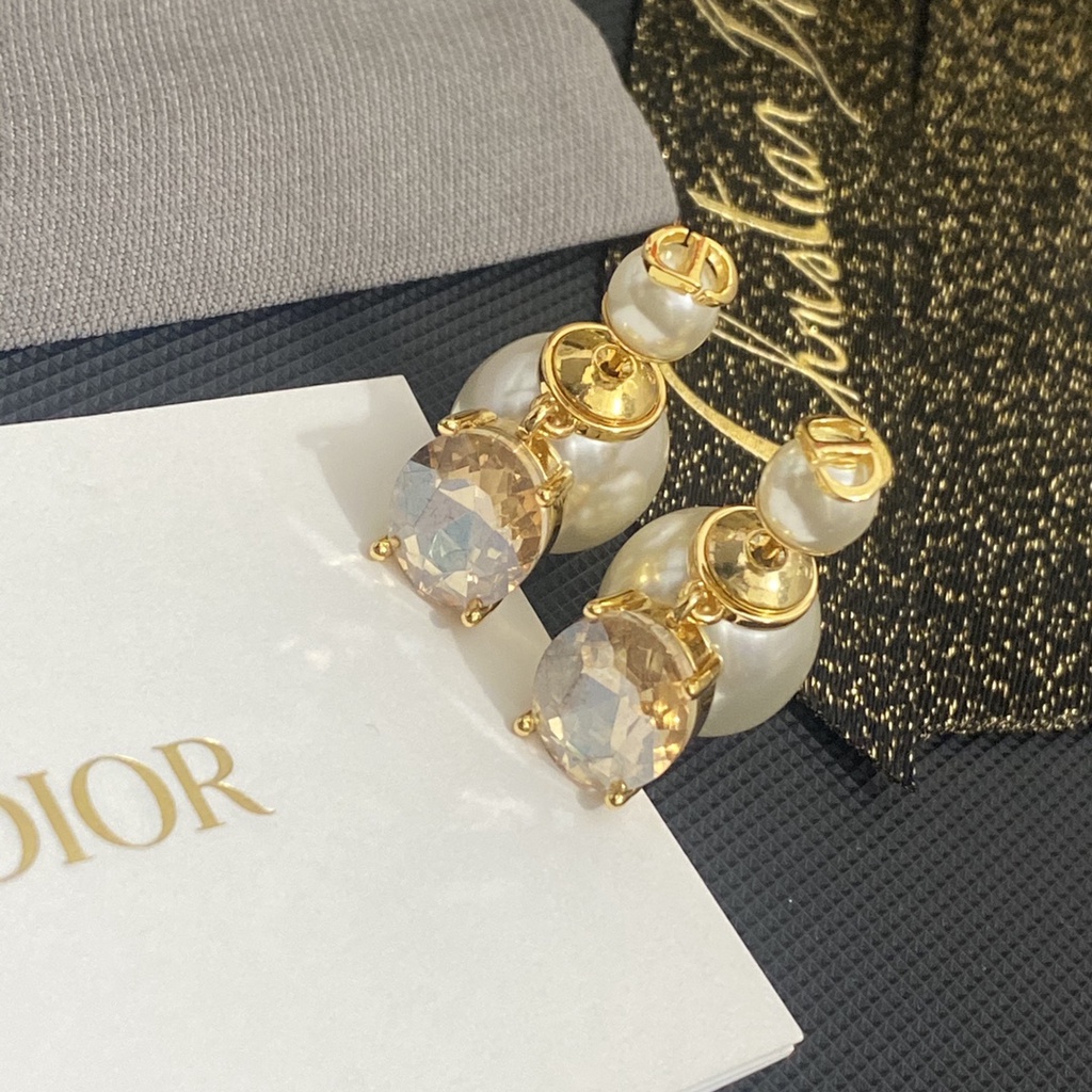 Khuyên Tai Tròn Khắc Chữ Dior Bằng Thép Titanium Thời Trang Cho Nữ