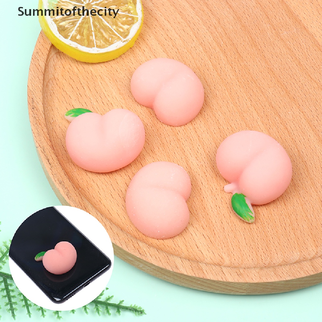 Bộ 2 Đồ Chơi Bóp Nén Bằng Silicon Mềm Hình Mông Quả Đào Dễ Thương