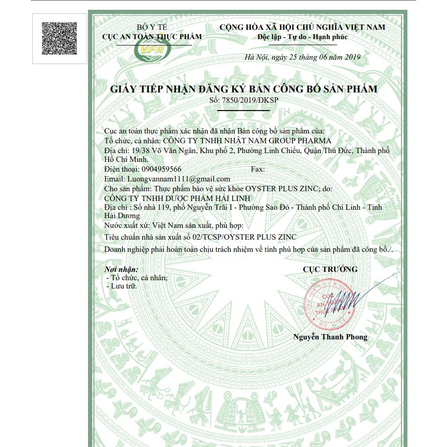 Tinh chất hàu Oyster Plus ZinC 60 viên (hàu cao) | Thế Giới Skin Care