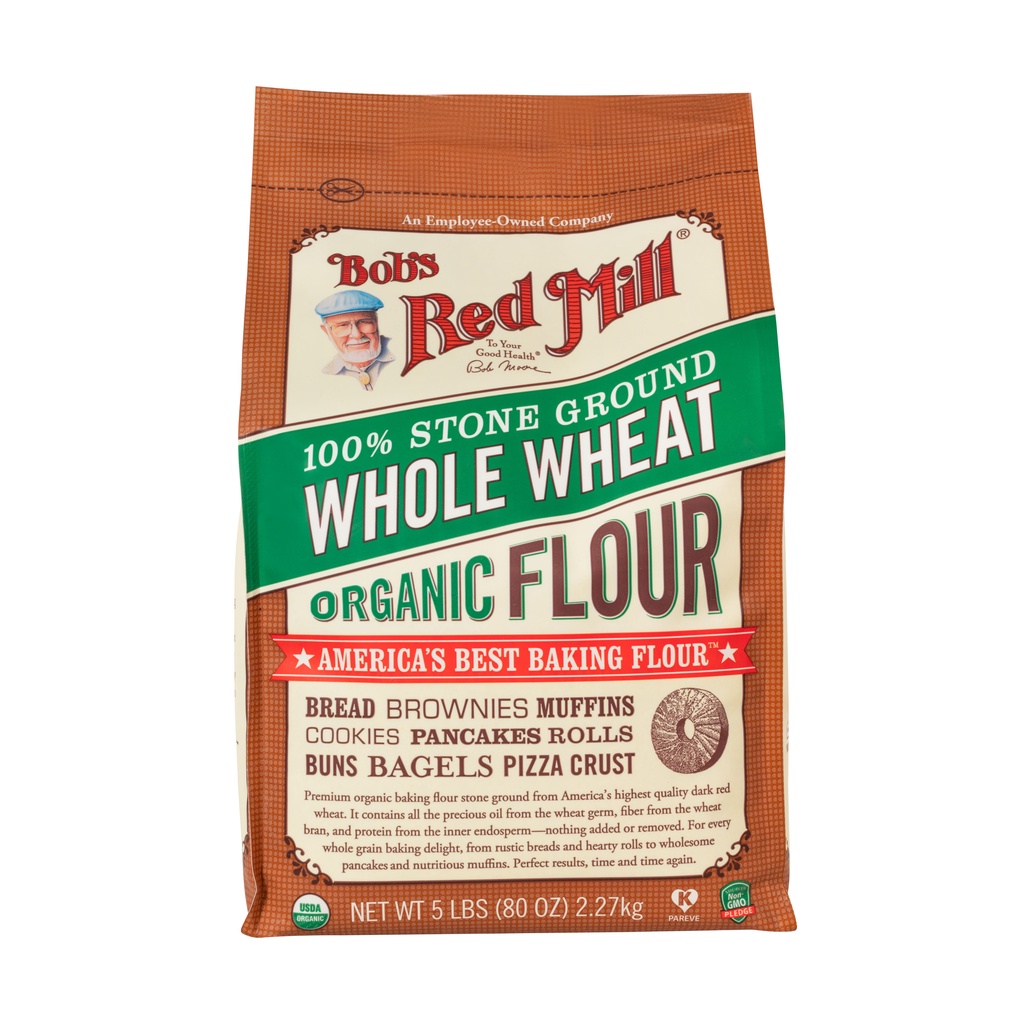 BỘT MỲ HỮU CƠ KHÔNG TẤY TRẮNG BOB'S RED MILL GÓI DÙNG THỬ 100g/200g TÚI ZIP - Nhà Hữu Cơ