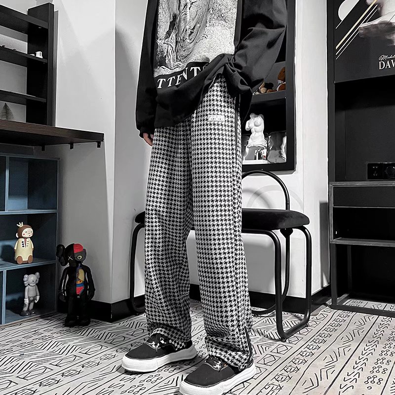 Quần Jogger In Họa Tiết Houndstooth Thời Trang Dành Cho Nam Size S-3XL
